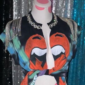 Reworked Graphic Rolling Stones Bling T shirt.